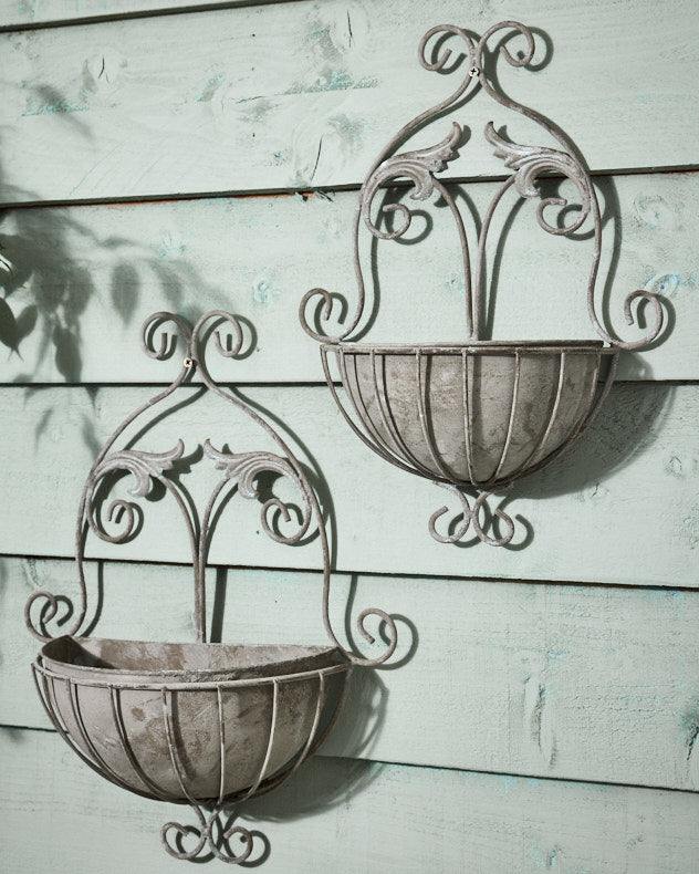 Set of 2 Vintage Wall Planter Baskets