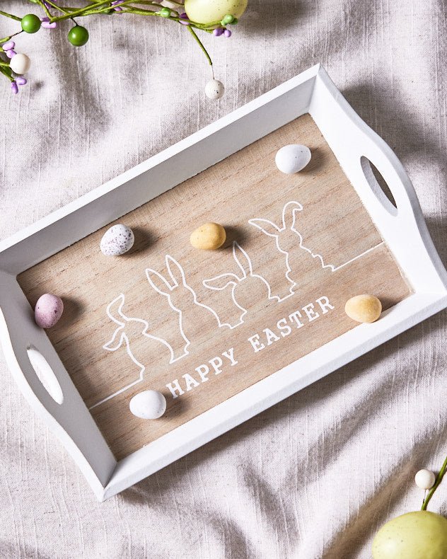 Wooden Happy Easter Tray