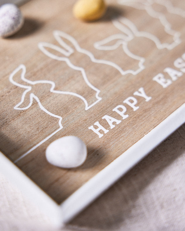 Wooden Happy Easter Tray