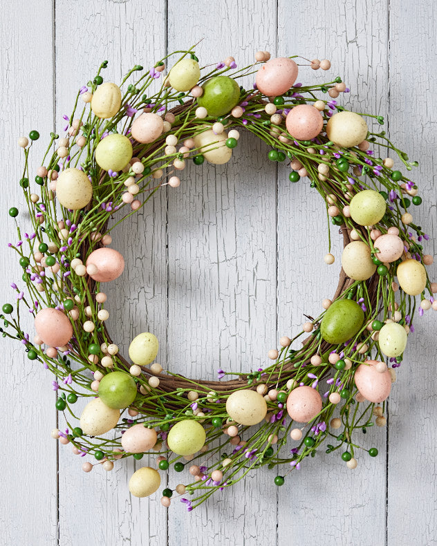 Spring Pastel Easter Eggs Wreath | Dibor Easter Decorations