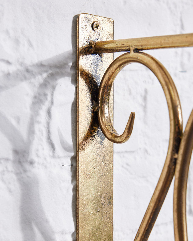 Vintage Brass Effect Scrolled Wall Bracket