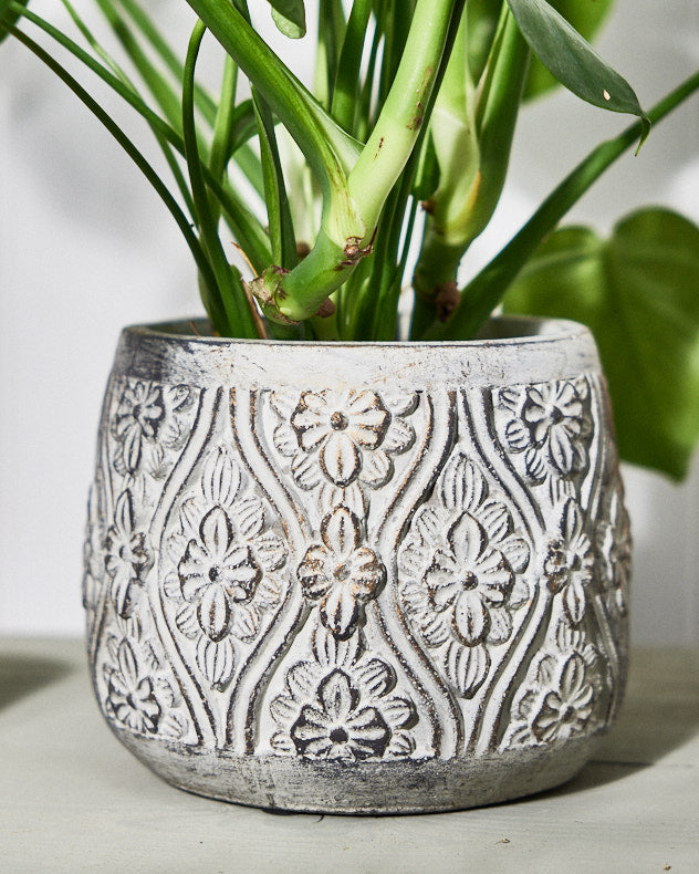 Bazille Floral Embossed Planters