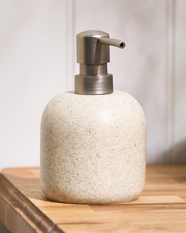 Speckled Beige Ceramic Soap Dispenser