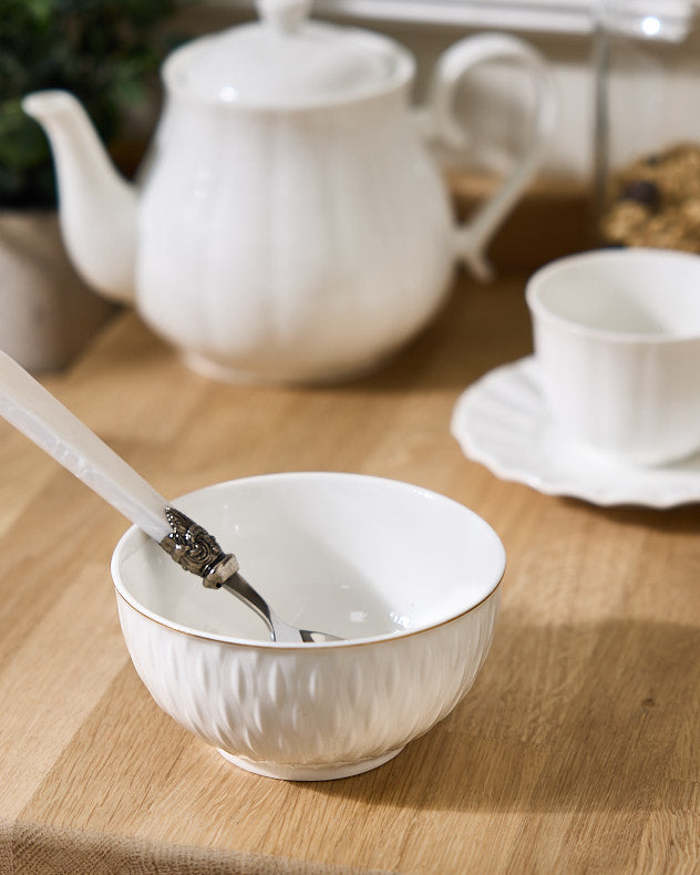 Albi White Ceramic Bowl