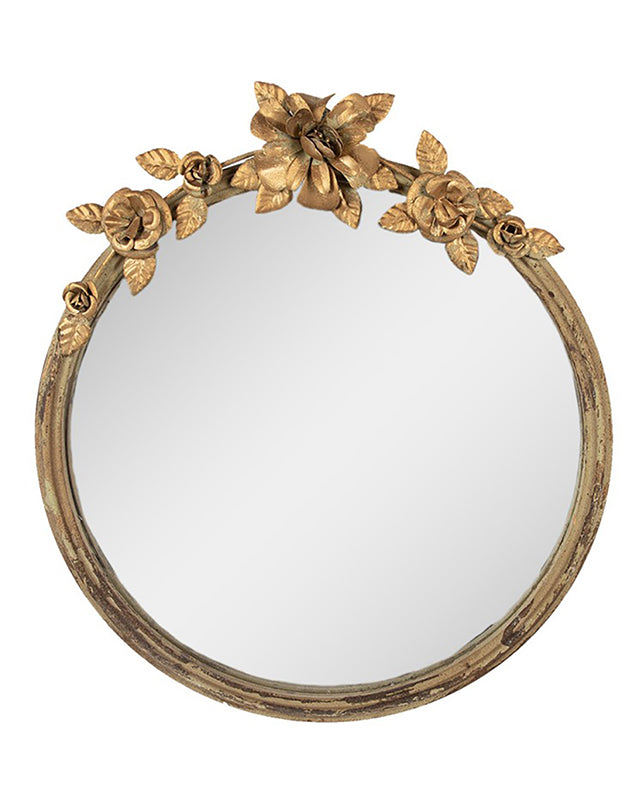 Canova Floral Gold Round Mirror