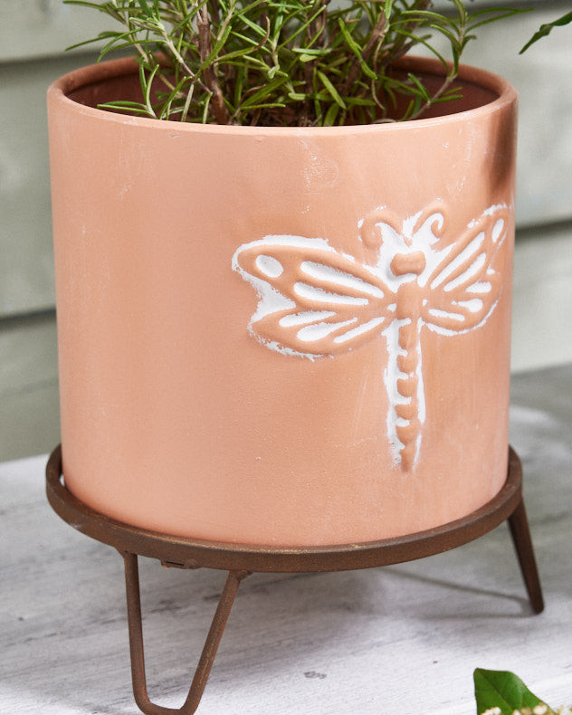 Erro Set of 2 Insect Embossed Standing Planters