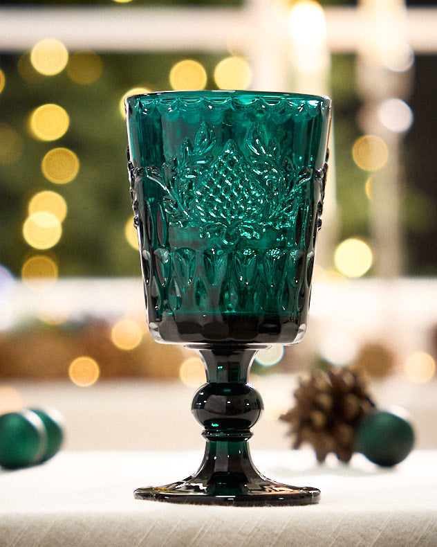Zafra Teal Wine Glass