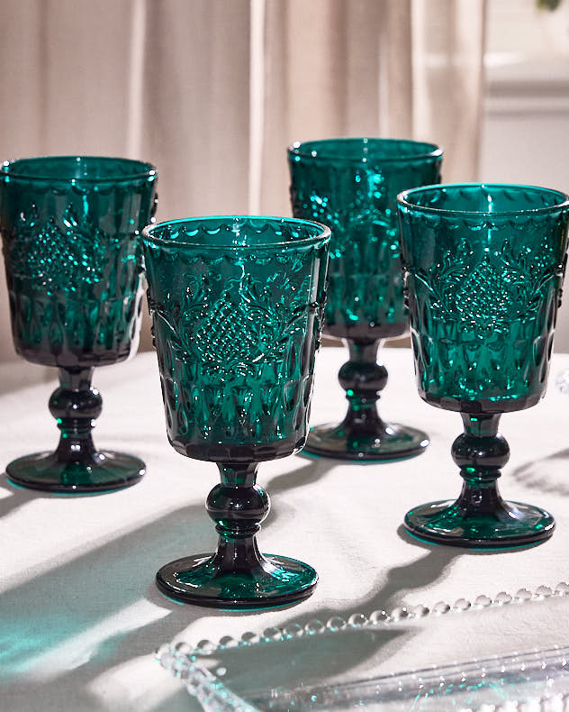 Zafra Teal Wine Glass