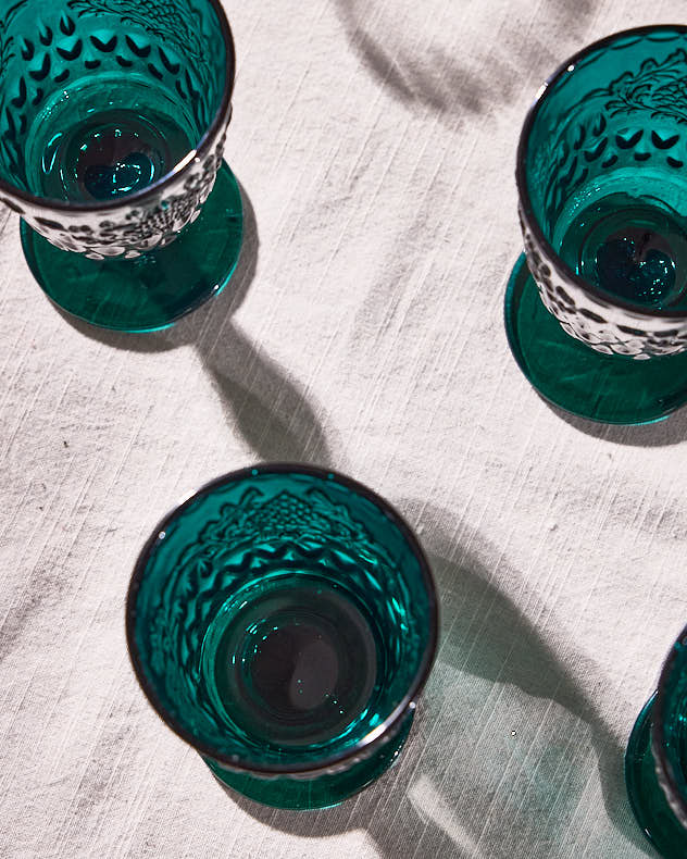 Zafra Teal Wine Glass