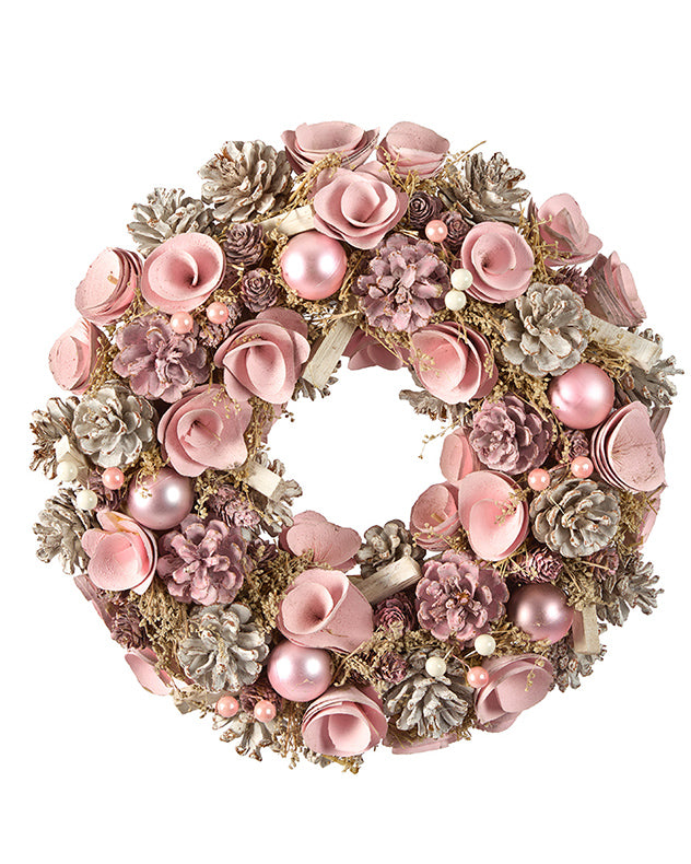 Personalisierter Kranz aus rosa Rosen