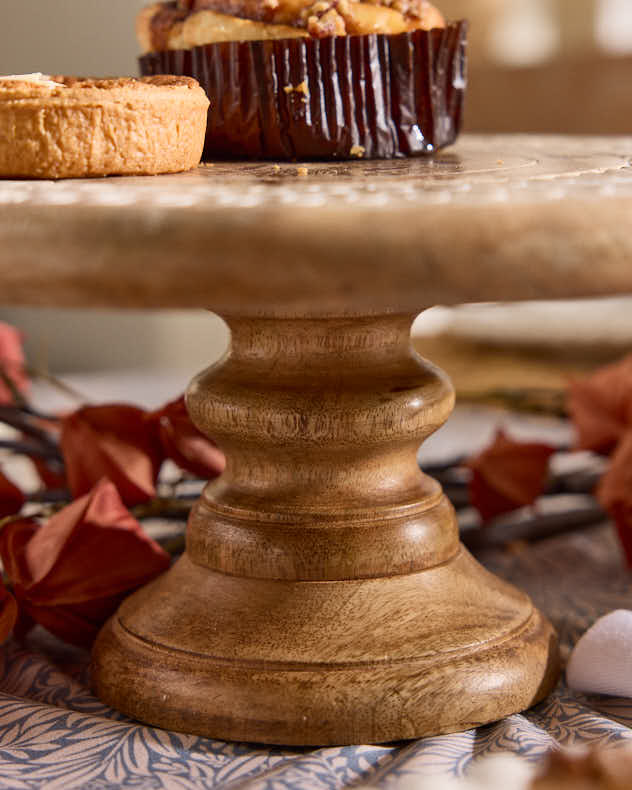 Ordino Carved Wooden Cake Stand