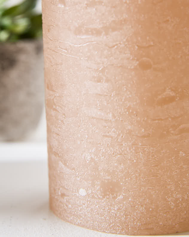 Grande bougie pilier rustique crème