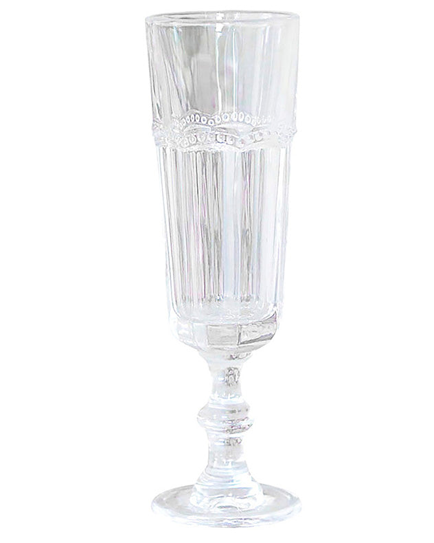 Vela Beaded Glass Champagne Flute
