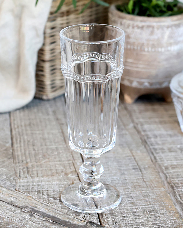 Vela Beaded Glass Champagne Flute Dibor Glassware