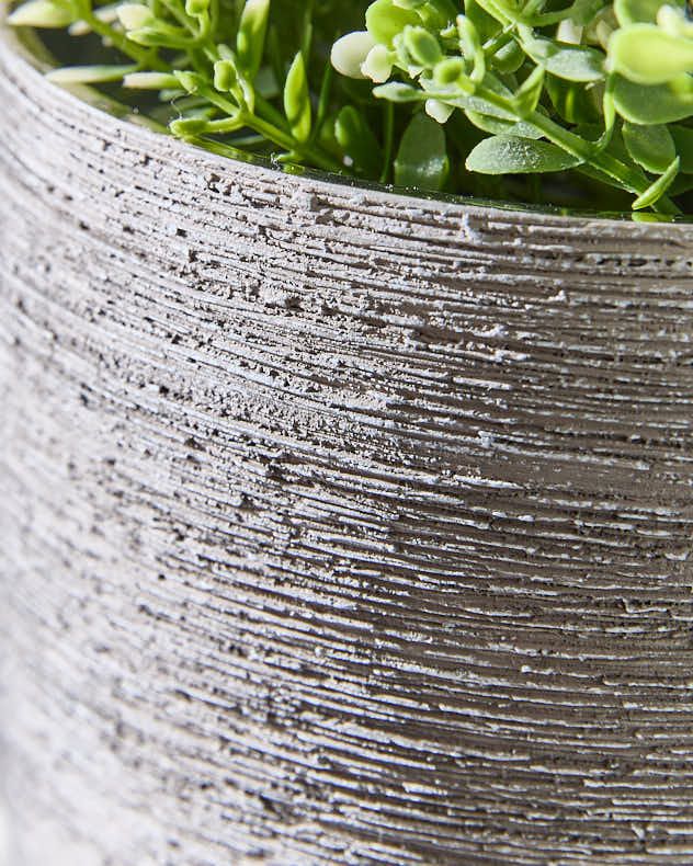 Mesiac Rippled Grey Plant Pot