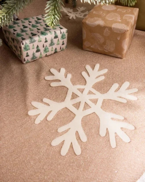 Brown Christmas Snowflake Tree Skirt