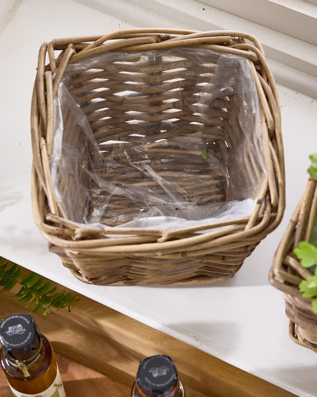 Square Lined Herb Planter Baskets