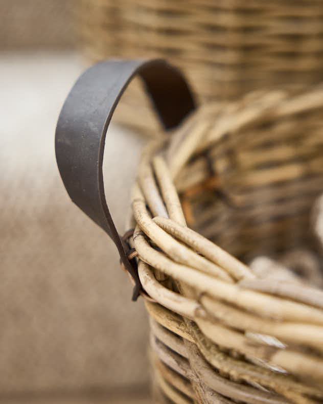 Yola Storage Basket with Leather Handles
