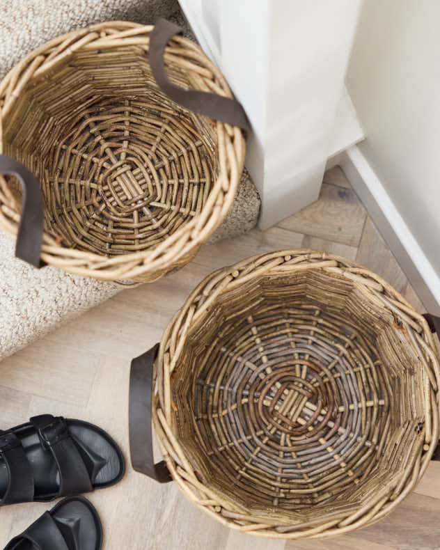 Yola Storage Basket with Leather Handles