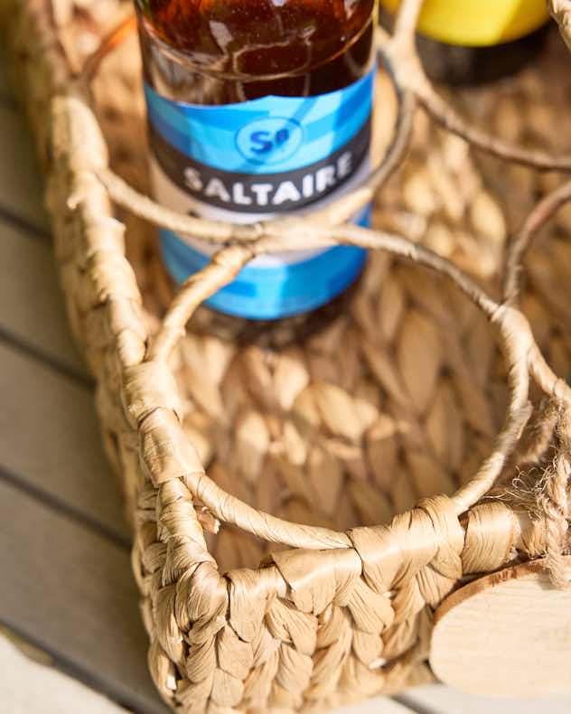 Personalised Water Hyacinth Bottle Caddy