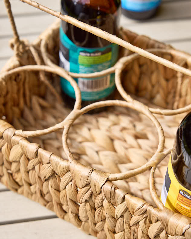 Personalised Water Hyacinth Bottle Caddy
