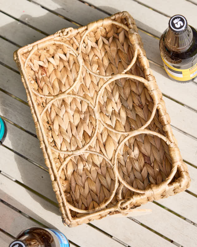 Personalised Water Hyacinth Bottle Caddy