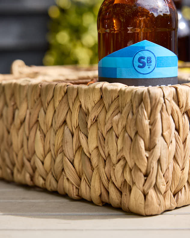 Personalised Water Hyacinth Bottle Caddy