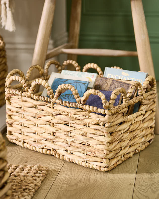 Scalloped Fireside Storage Baskets