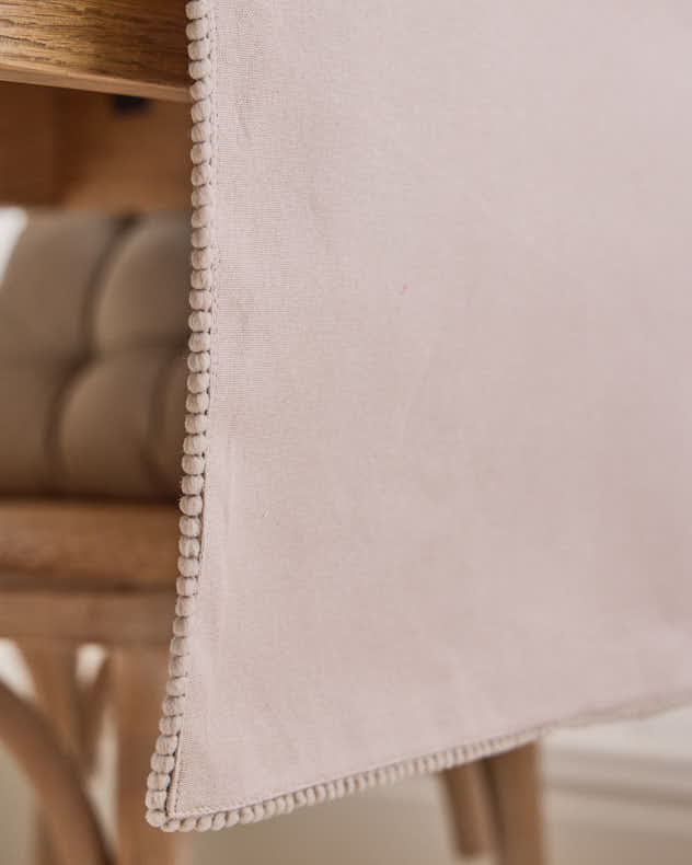 Marseille French Knot Fused Table Runner 220cm - Grey
