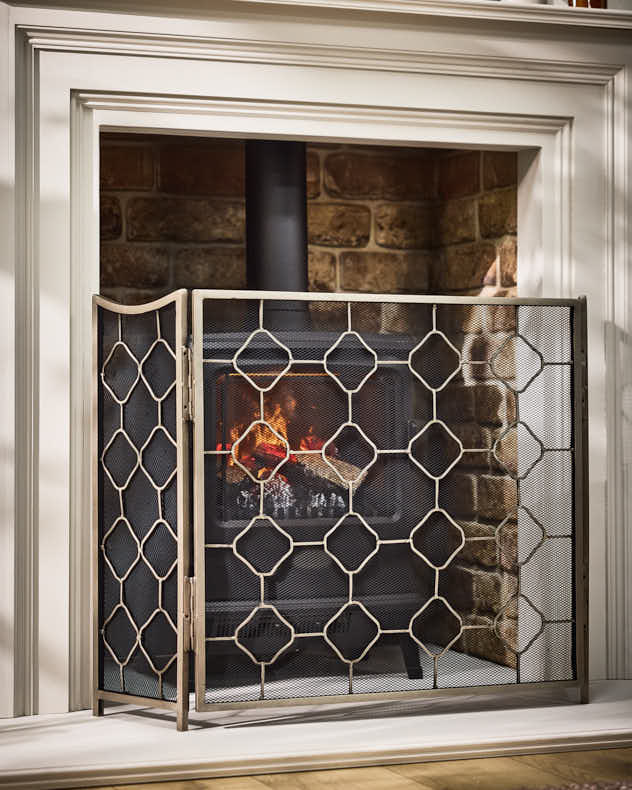 Pewter Marrakesh Fire Screen