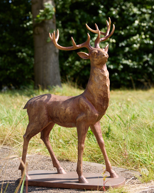 Set of 2 Bronze Effect Standing Stags