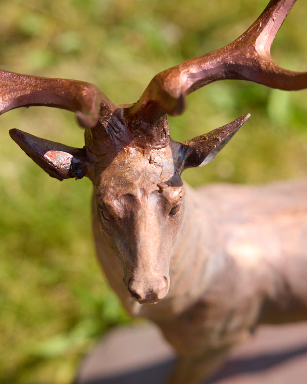 Set of 2 Bronze Effect Standing Stags