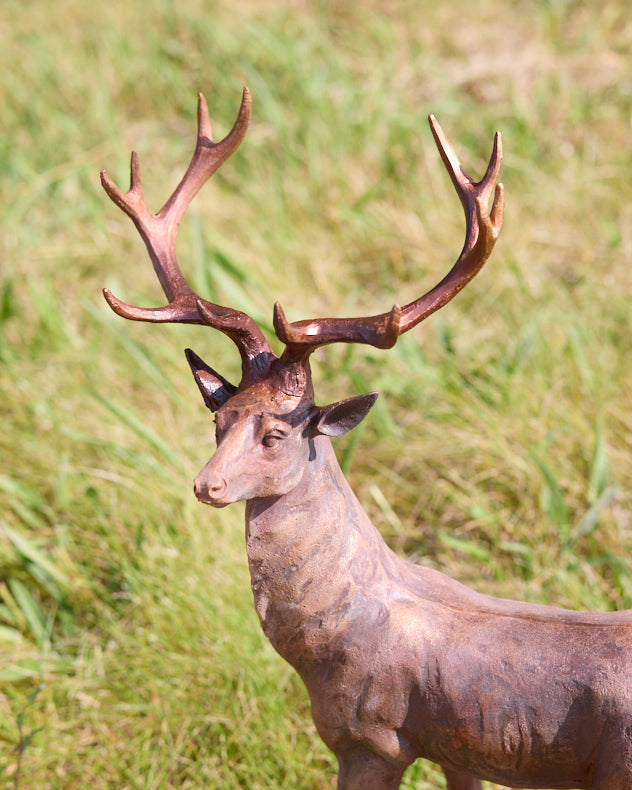 Set of 2 Bronze Effect Standing Stags