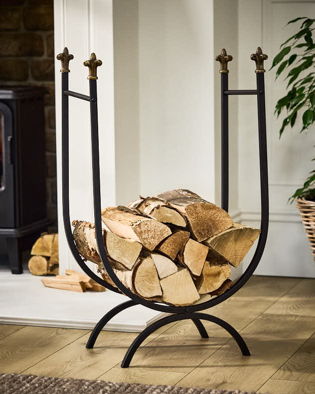 Fleur de Lys Log Holder