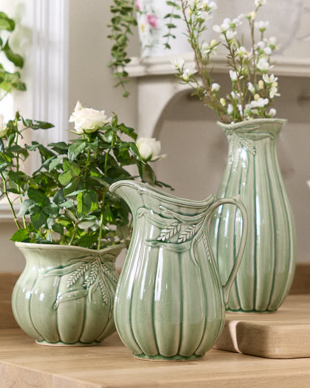 sage green plant pots Kineton Sage Green Ceramic Collection | Vases