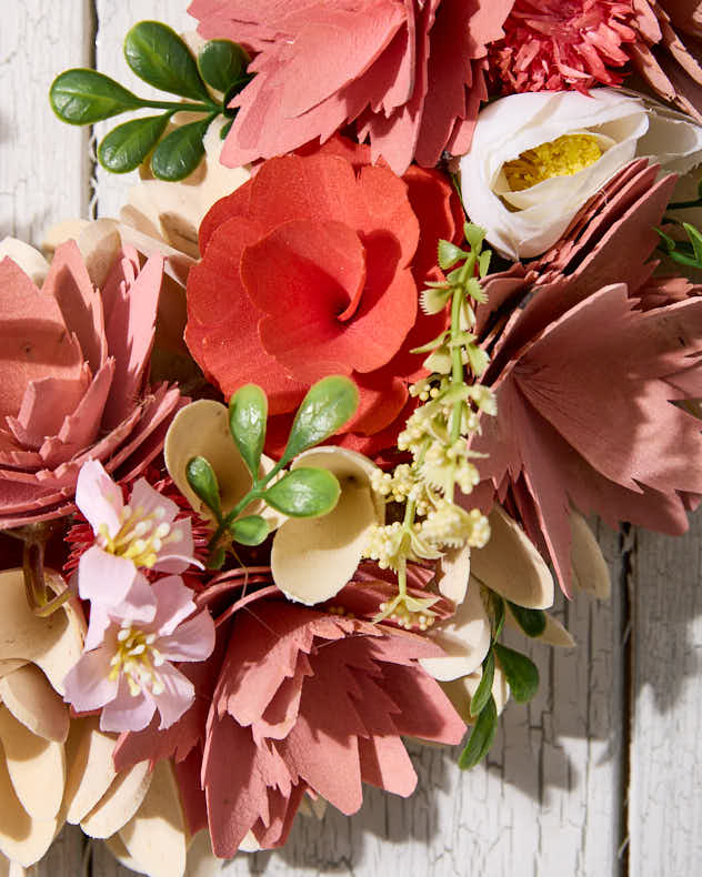 Personalised Woodhall Floral Wreath 35cm