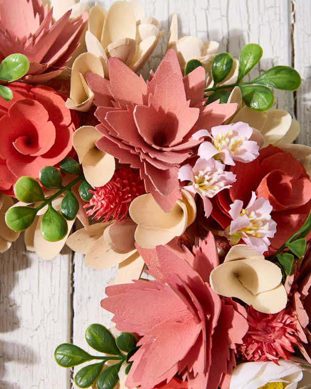 Personalised Woodhall Floral Wreath 35cm