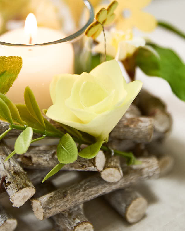 S/2 Hawthorn Floral Candle Holders