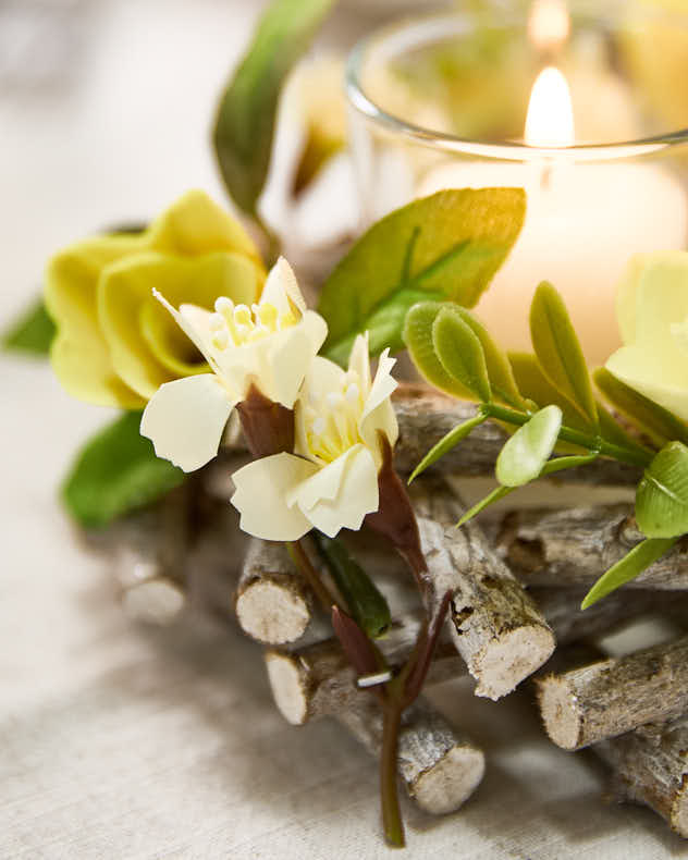 S/2 Hawthorn Floral Candle Holders