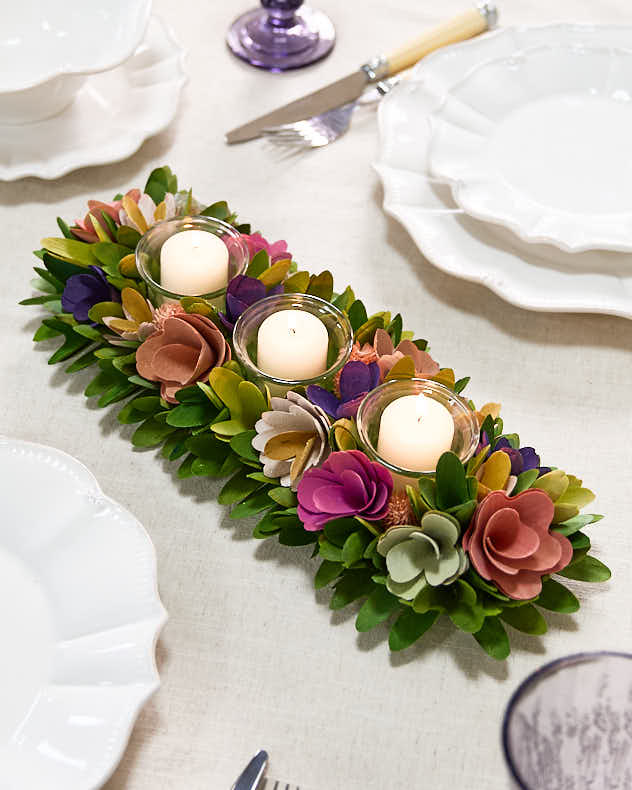Camerton Triple Floral Candle Holders