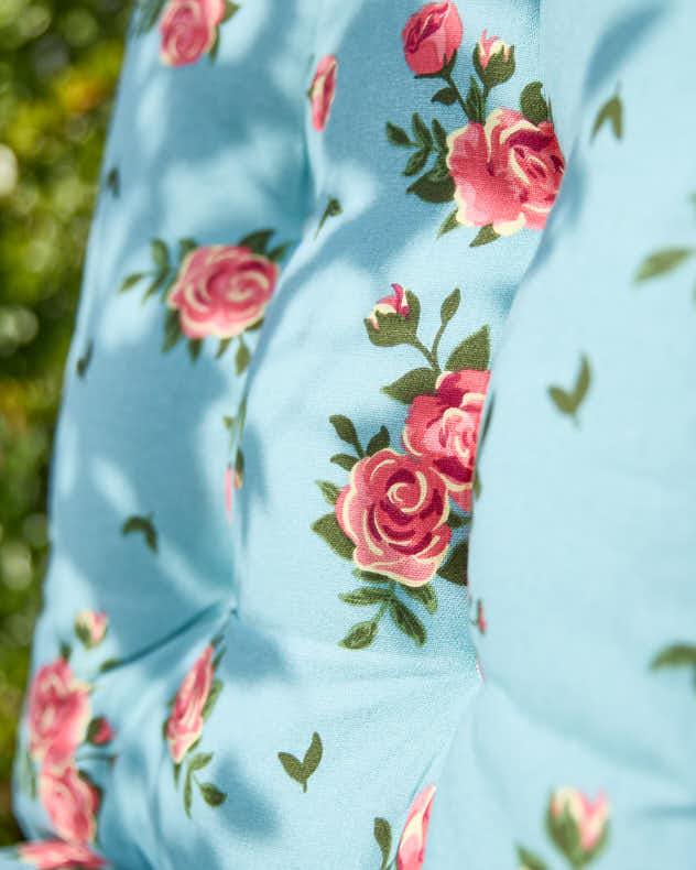 Lot de 2 coussins de siège de jardin de roses bleues