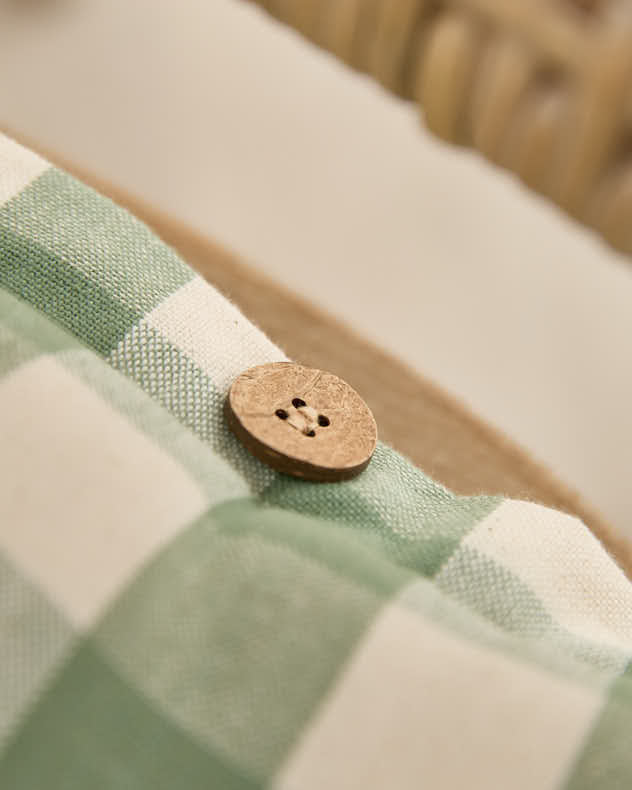 Set of 2 Green Gingham Indoor Seat Pads