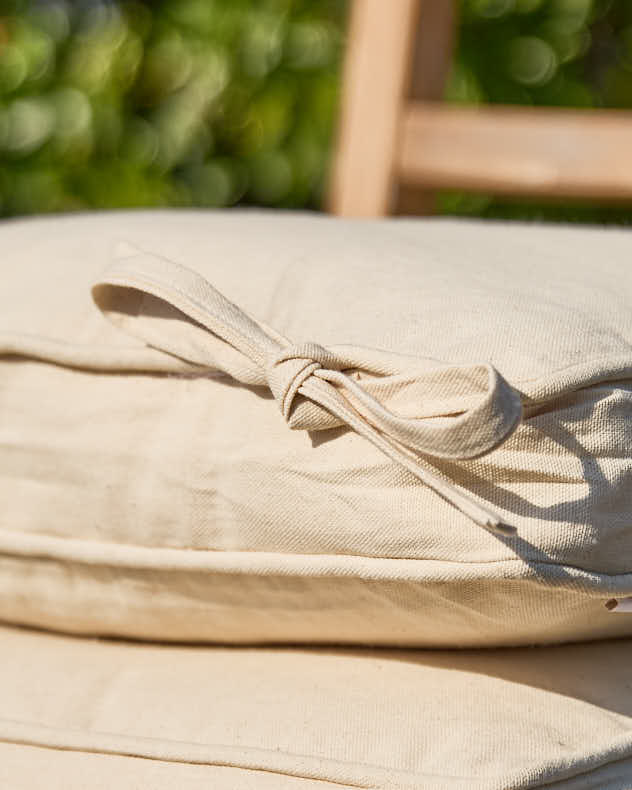 Set of 2 Natural Beige Garden Seat Cushions