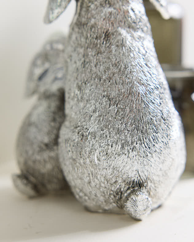 Silver Rabbits Ornament