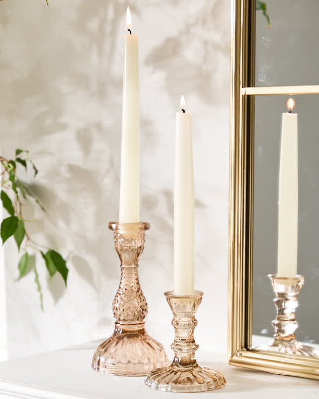 Amber Glass Candlestick