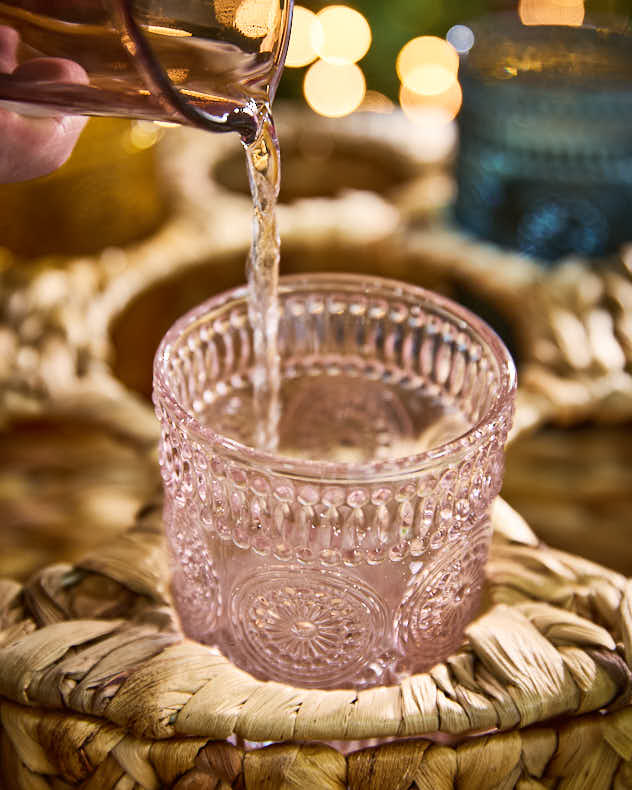 Carafe and Tumblers in Woven Holder