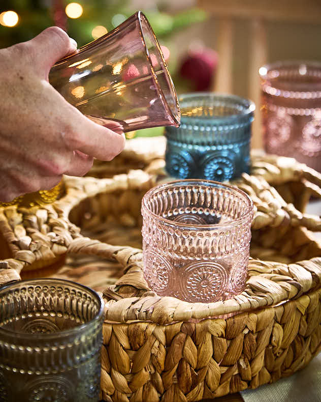 Carafe and Tumblers in Woven Holder