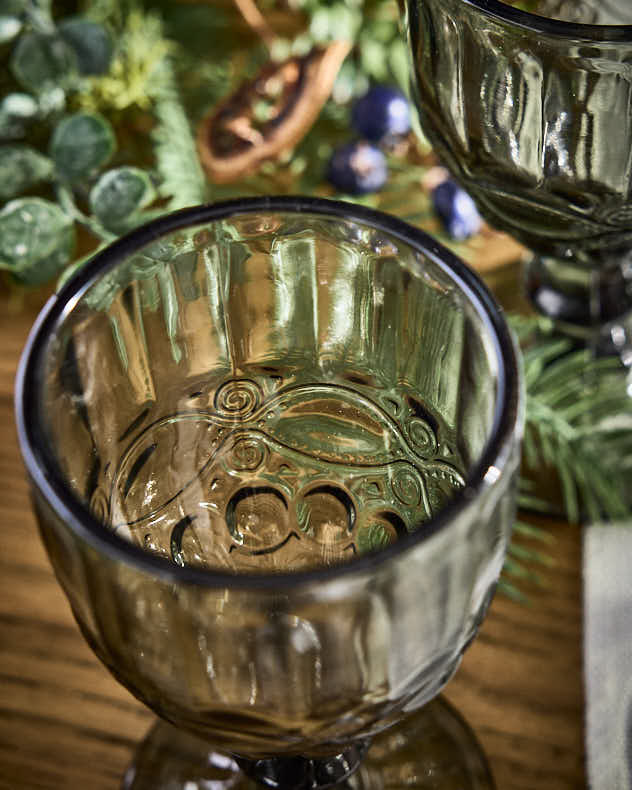 Set of Smoky Grey Wine Goblets