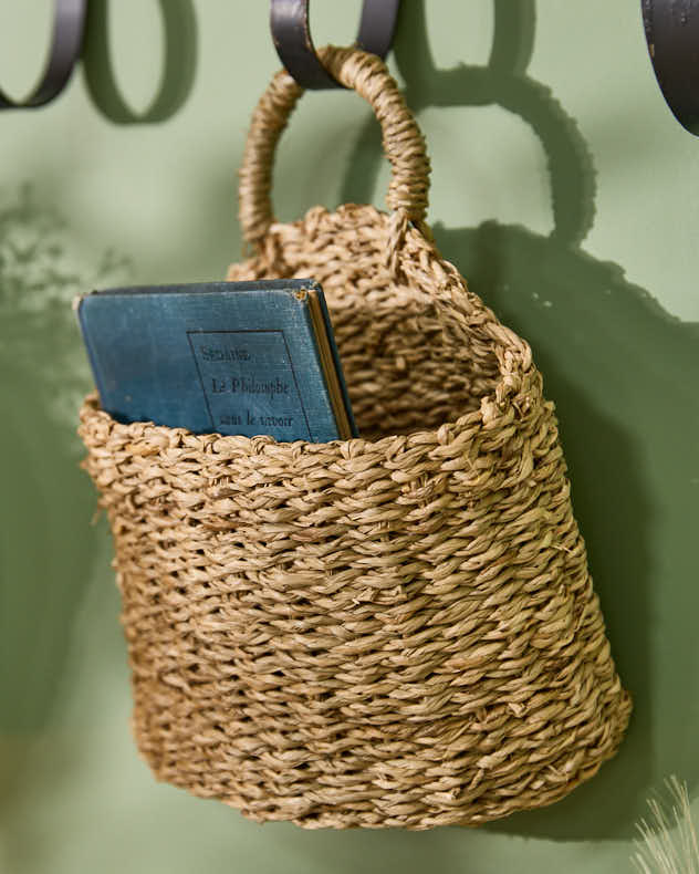 Set of 2 Woven Hanging Baskets