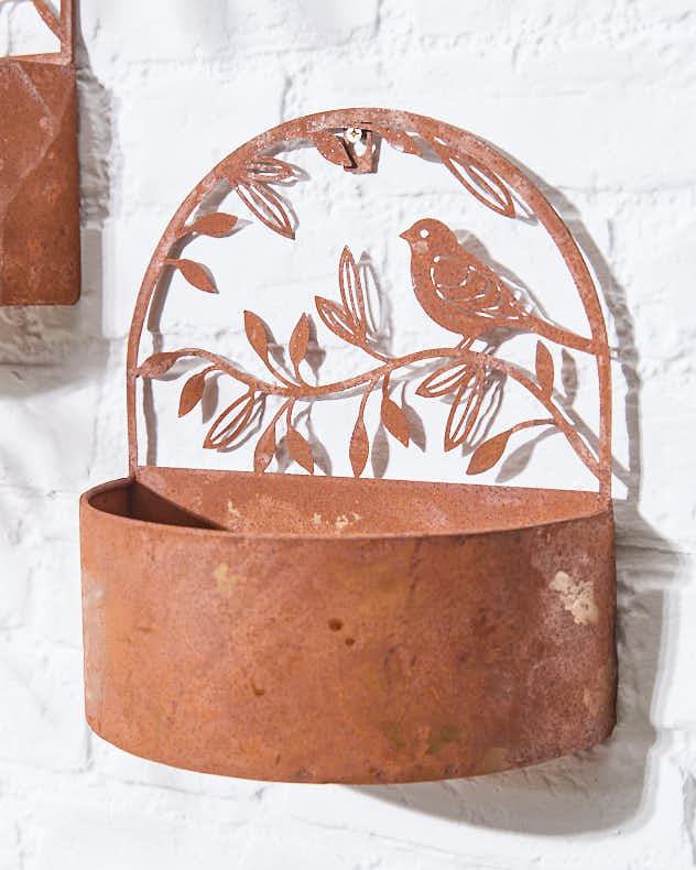 Set of 2 Woodland Bird Wall Planters